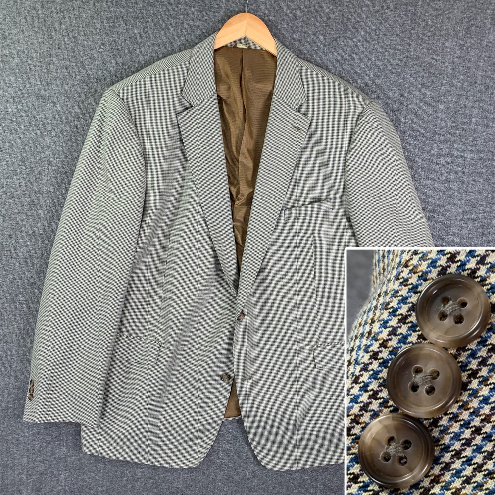 Oak Hill Blazer Jacket Men 3XLT Houndstooth Sport Coat DXL Oversize Big